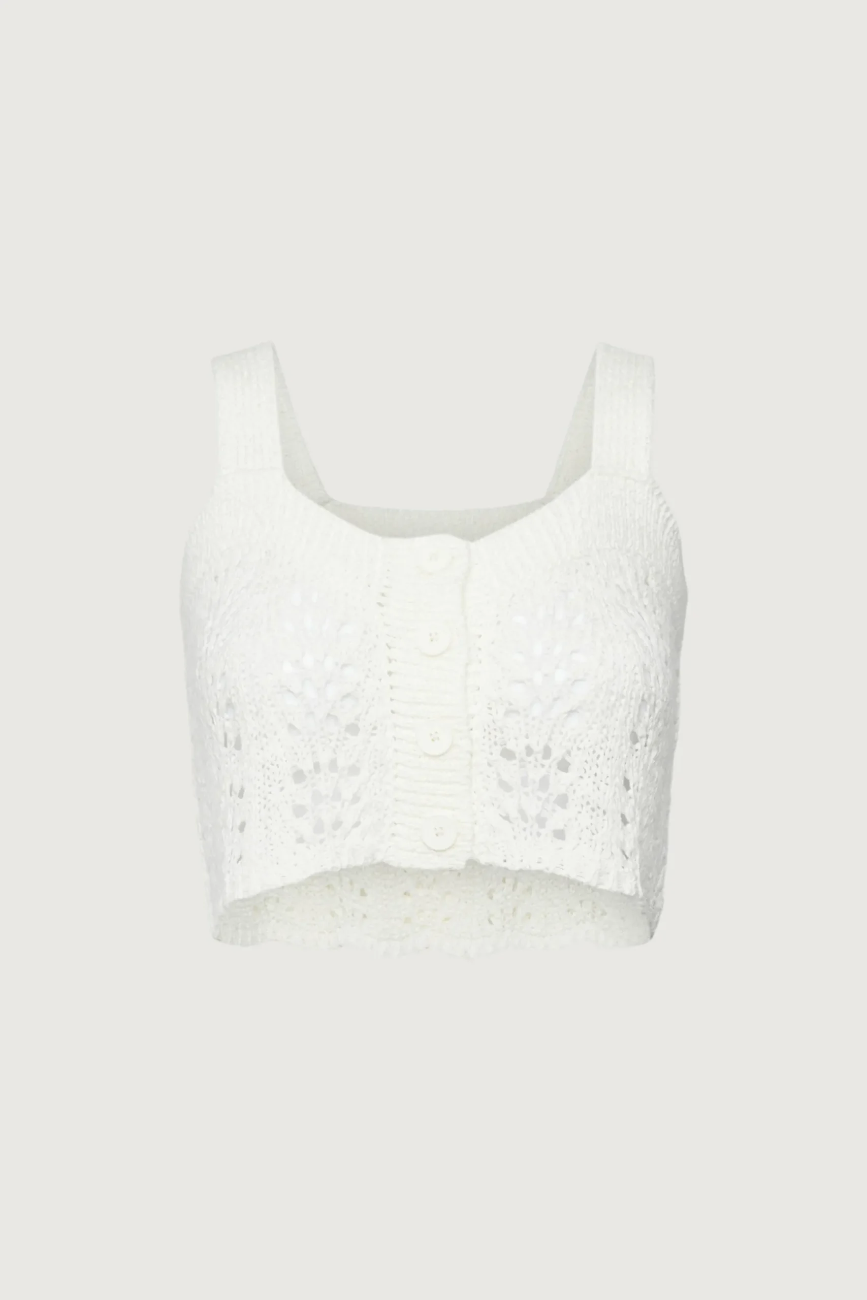 CROPPED OPEN KNIT TANK TOP