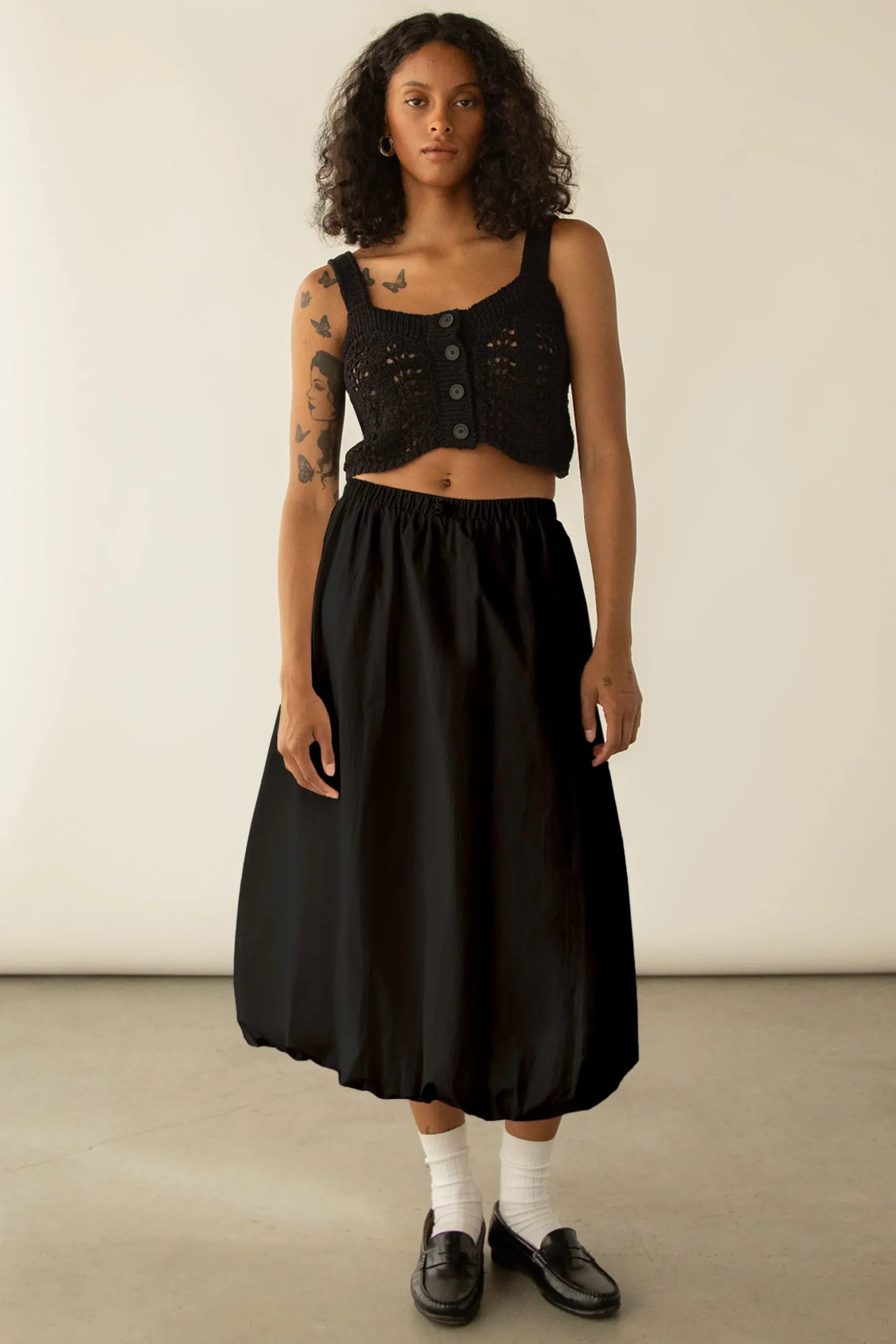 CROPPED OPEN KNIT TANK TOP