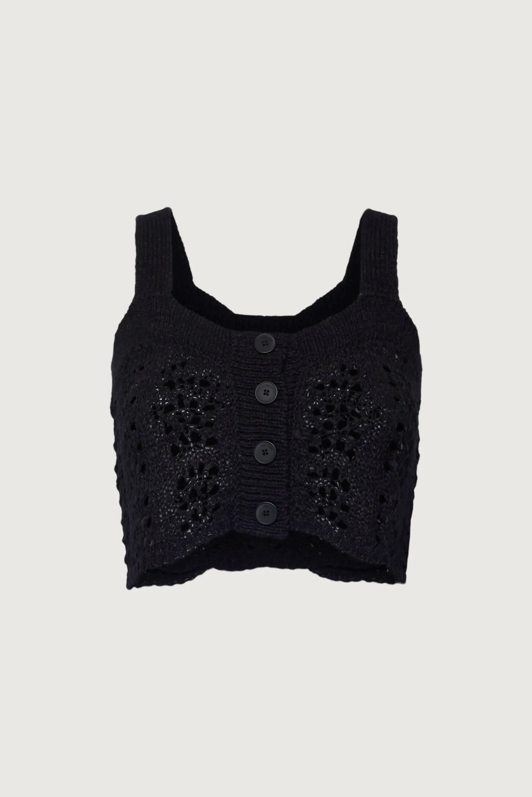 CROPPED OPEN KNIT TANK TOP