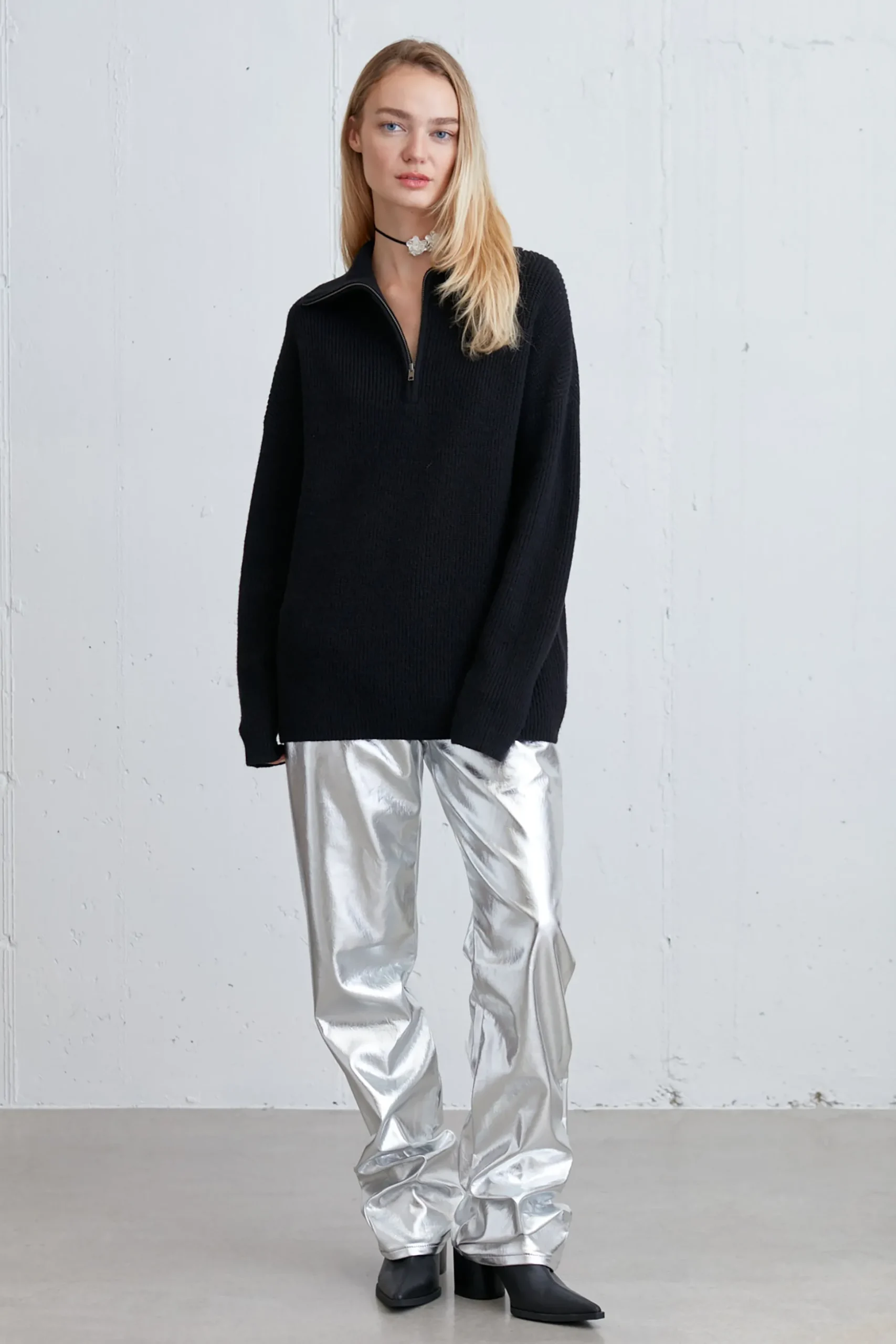 HALF ZIP SWEATER