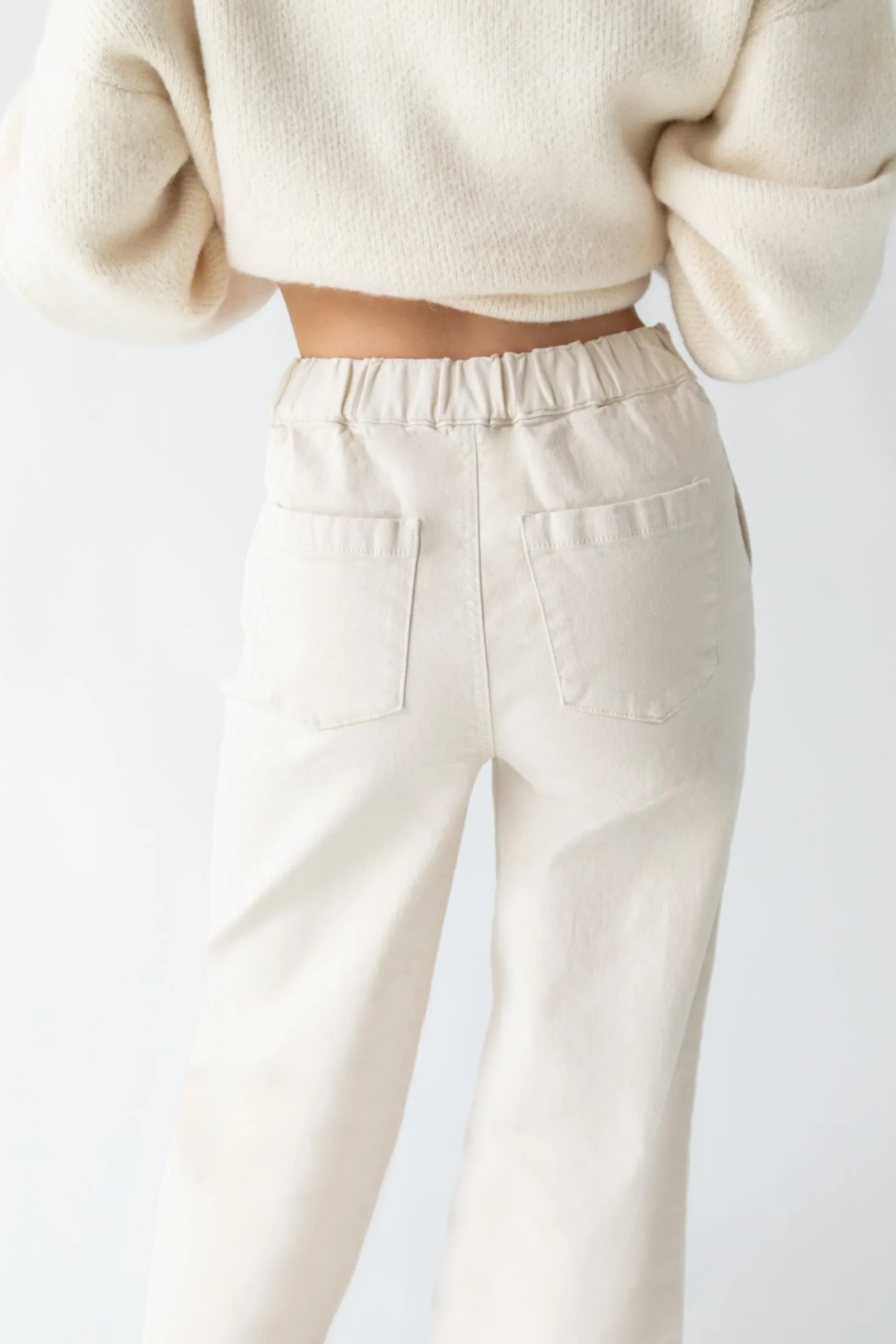 LONG LENGTH 30" TWILL WIDE LEG PANT