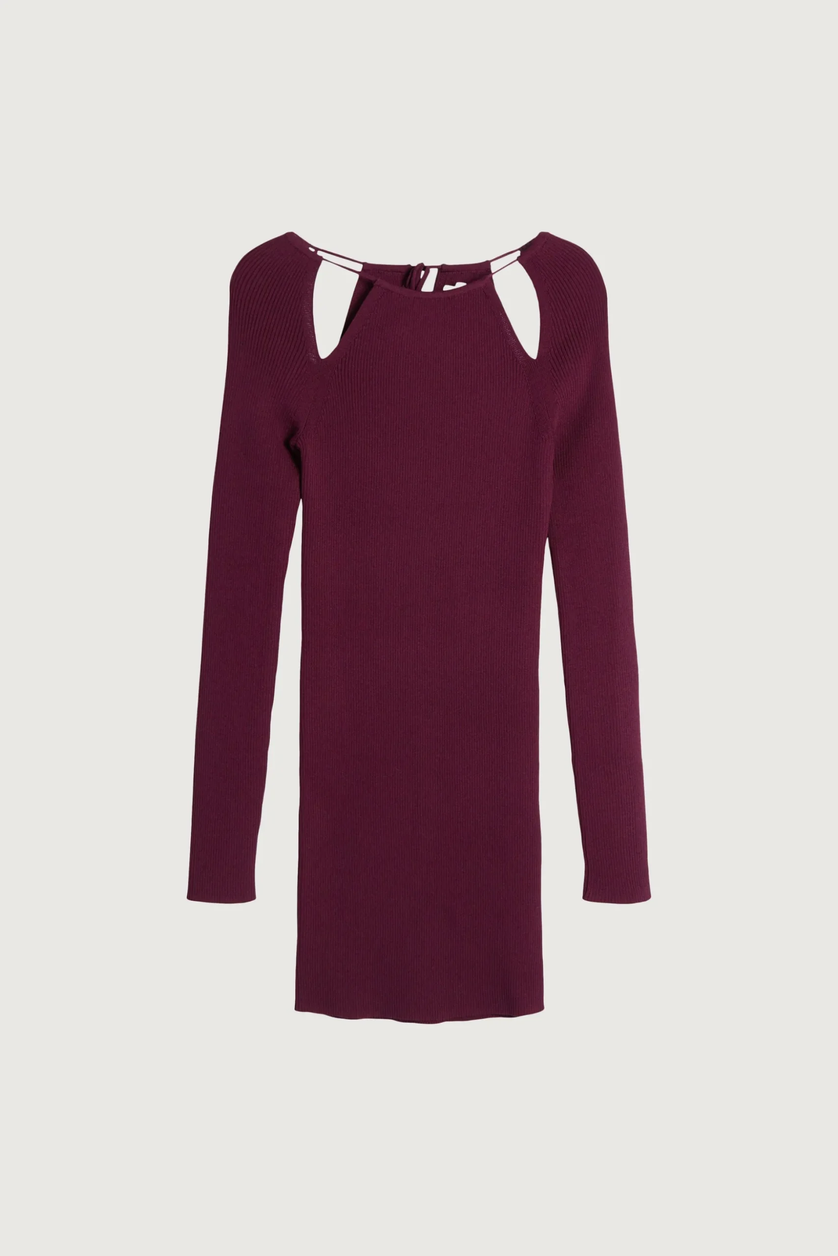 RIB-KNIT MINI DRESS WITH CUTOUTS